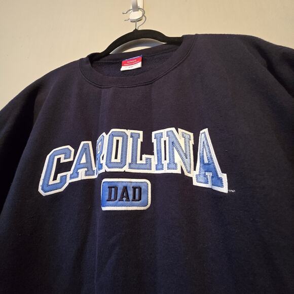 Vintage Y2K UNC Tar Heels Carolina Dad Sweatshirt Mens XXL Blue Embroidered - Picture 2 of 9